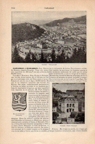 LAMINA V35249: Vista y Teatro en Carlsbad, Bohemia