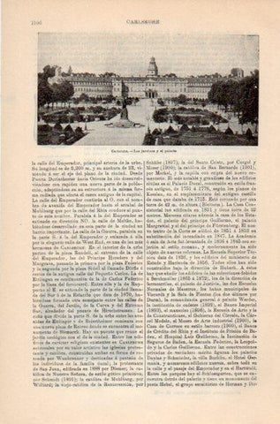LAMINA V35247: Palacio y jardines de Carlsruhe, Alemania
