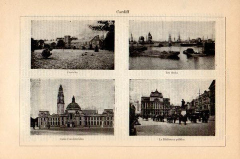 LAMINA V35202: Vistas de Cardiff