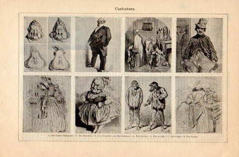 LAMINA V35199: Caricatura por Philippon, Mounier, Daumier, Gavarni, Grevin