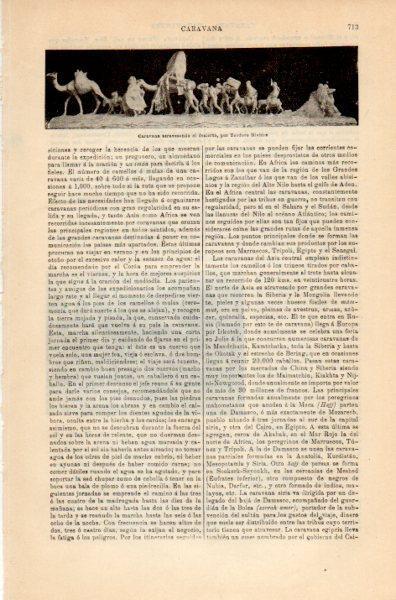 LAMINA V35184: Caravana atravesando el desierto por Teodoro Riviere