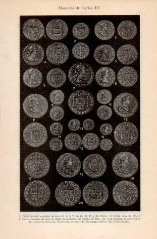LAMINA V35233: Monedas de Carlos III