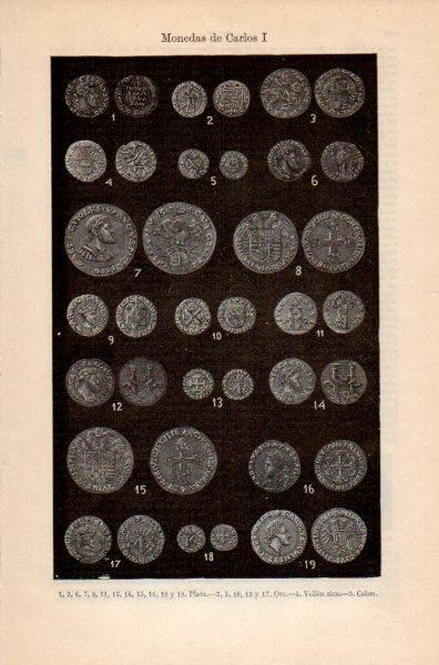 LAMINA V35235: Monedas de Carlos I