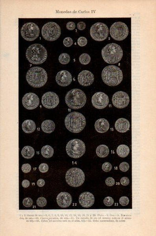 LAMINA V35232: Monedas de Carlos IV