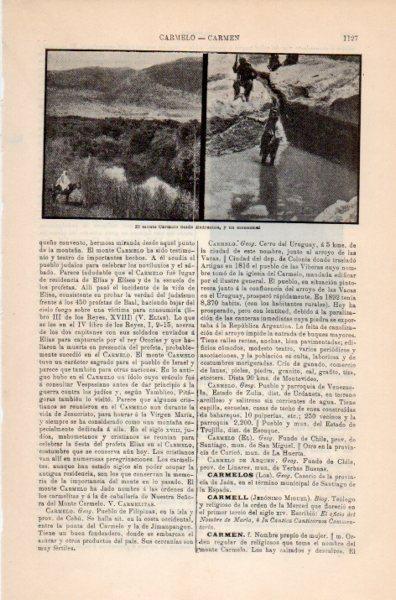LAMINA V35245: El Monte Carmelo y manantial en Israel