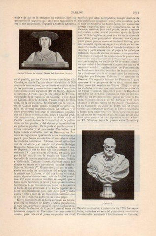 LAMINA V35229: Busto de Carlos V
