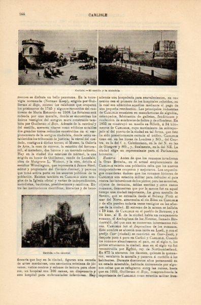 LAMINA V35220: Castillo, ciudadela y catedral de Carlisle, Inglaterra