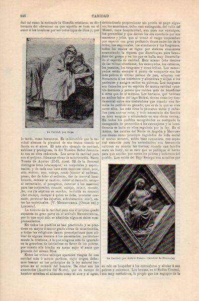 LAMINA V35225: La Caridad por Goya y A. Pisano