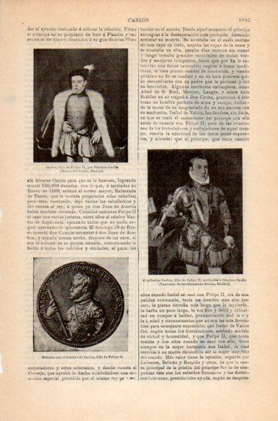 LAMINA V35226: Principe Carlos hijo Felipe II