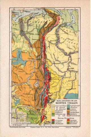 LAMINA V34847: Mapa geologico de los Montes Urales