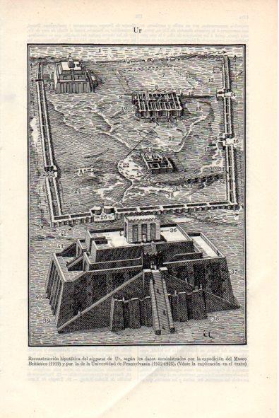 LAMINA V34845: Reconstruccion hipotetica del ziggurat de Ur