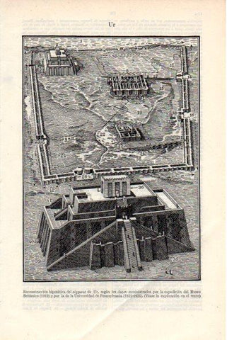 LAMINA V34845: Reconstruccion hipotetica del ziggurat de Ur