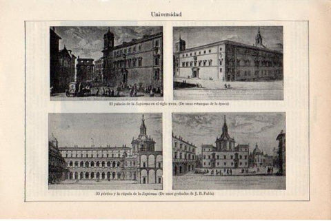 LAMINA V34878: Dibujos Universidad La Sapienza en Roma