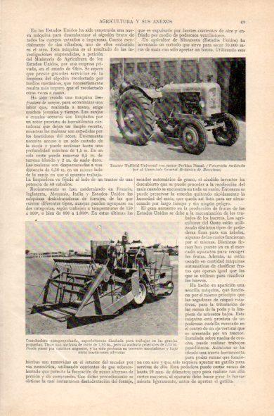 LAMINA V34891: Cosechadora autopropulsada y Tractor Nuffield Universal