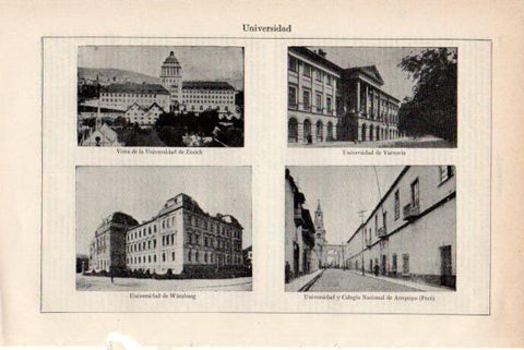 LAMINA V34877: Universidad de Zurich, Varsovia, Wurzburg y Arequipa
