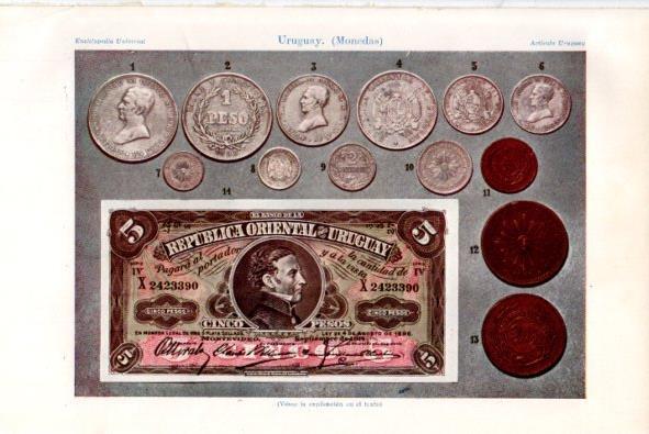 LAMINA V34876: Monedas de Uruguay