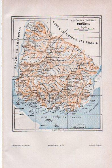 LAMINA V34870: Mapa de la Republica Oriental del Uruguay