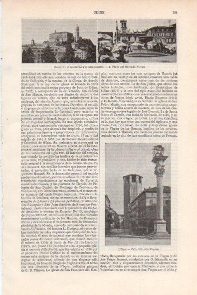 LAMINA V34781: Plaza y calle Vittorio Veneto en Udine, Italia