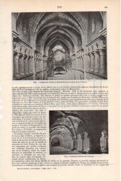 LAMINA V34770: Interior y claustro Catedral de Tuy