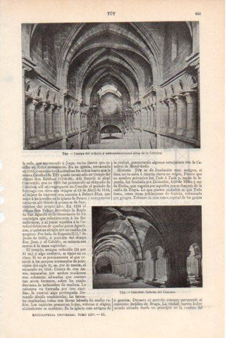 LAMINA V34770: Interior y claustro Catedral de Tuy