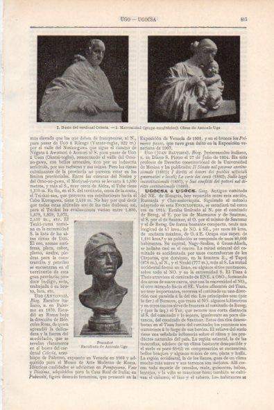 LAMINA V34787: Busto Cardenal Celesia y Maternidad por Antonio Ugo