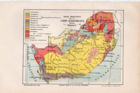 LAMINA V34818: Mapa geologico de Sudafrica