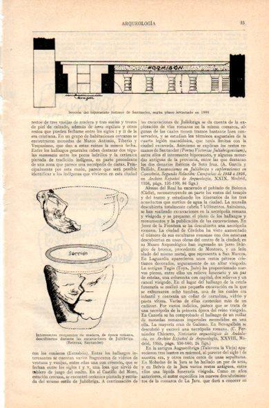 LAMINA V34896: Seccion del hipocausto romano de Santander plano de1886