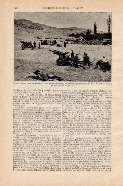 LAMINA V34991: Bateria francesa en El Aura, Nemenchas 1956