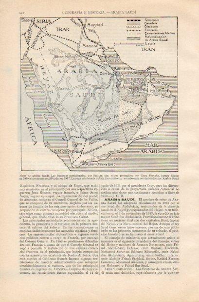 LAMINA V34968: Mapa de Arabia Saudi