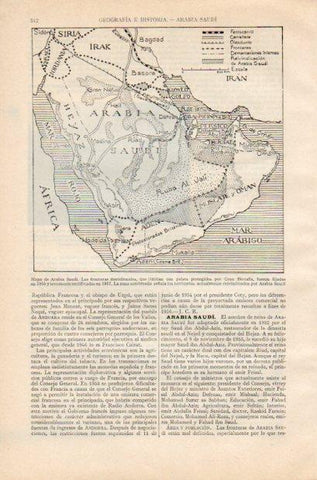LAMINA V34968: Mapa de Arabia Saudi