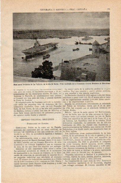 LAMINA V35001: Base naval britanica en La Valletta, Malta