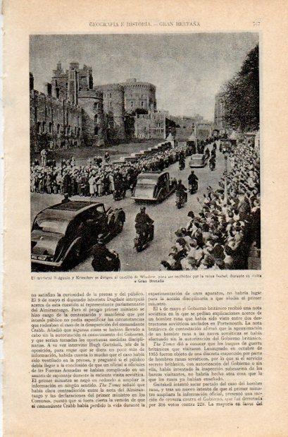 LAMINA V35002: Mariscal Bulganin y Kruschev en visita al castillo de Windsor