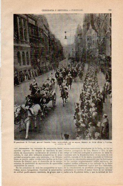 LAMINA V35019: Presidente Craveiro Lopes en Londres en 1955