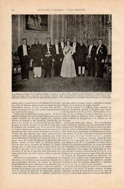 LAMINA V35003: Los ministros de la Commonwealth junto a la reina Isabel