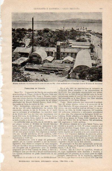 LAMINA V35013: Fabrica de aceite de coco en Fiji