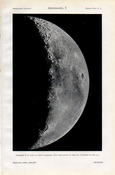 LAMINA V34927: Fotografia de la luna, foto observatorio de Lick