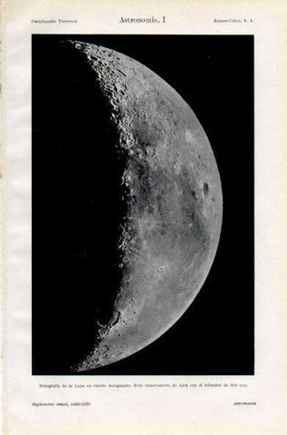 LAMINA V34927: Fotografia de la luna, foto observatorio de Lick