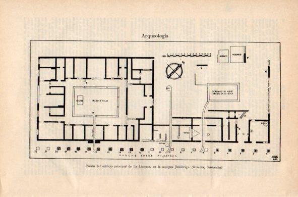 LAMINA V34920: Planta del edificio de La Llanuca en Juliobriga, Santander