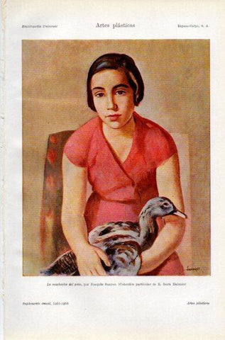 LAMINA V34919: La muchacha del pato por Joaquin Sunyer