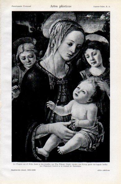 LAMINA V34916: La Virgen con el Niño Jesus por Fra Filippo Lippi