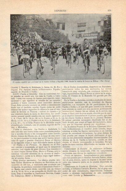LAMINA V34953: Equipo español en Vuelta ciclista a España en 1956, Bilbao