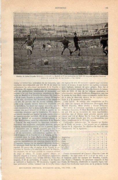LAMINA V34955: Partido de futbol España Egipto en Madrid 1955