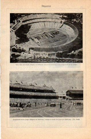 LAMINA V34958: Vista aerea estadio olimpico de Melbourne en Juegos Olimpicos