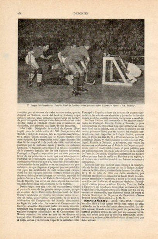LAMINA V34961: Final hockey sobre patines España Italia, II Juegos Mediterranos