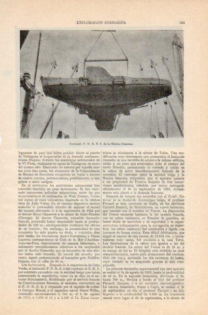 LAMINA V34963: Batiscafo de la Marina francesa
