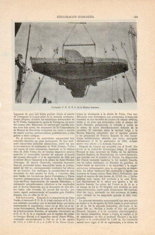 LAMINA V34963: Batiscafo de la Marina francesa