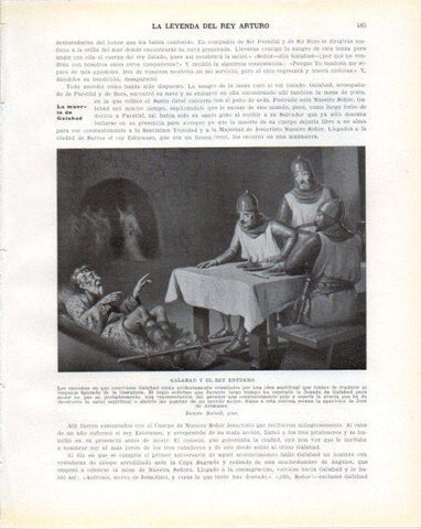 LAMINA V34428: Galahad y el rey enfermo por Ramon Borrell
