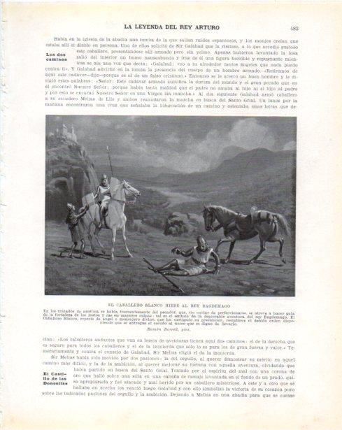 LAMINA V34427: El Caballero Blanco hiere al rey Bagdemago por Ramon Borrell