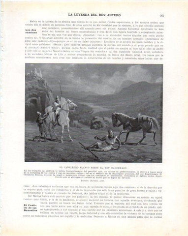 LAMINA V34427: El Caballero Blanco hiere al rey Bagdemago por Ramon Borrell