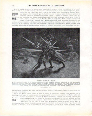 LAMINA V34422: Combate de Balin y Balan por Gustavo Dore